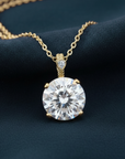 14k Yellow Gold Quartz Gemstone And Diamond Pendant Necklace
