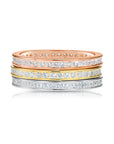 Sterling Silver Stackable Channel Set CZ Eternity Band Rings, Set Of 3