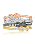 Sterling Silver Stackable Infinity Band Rings, Set Of 4