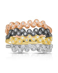 Sterling Silver Stackable Zig Zag Eternity Band Rings, Set Of 4