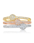 Sterling Silver Stackable Ball CZ Rings, Set Of 3