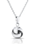 Sterling Silver Love Knot Charm Pendant Necklace