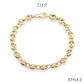 Puff Mariner Heart Link Bracelets in 14k Gold, Fine Ultra Quality Links, 7.5 inch Real Gold Bracelets