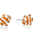 925 Sterling Silver Nemo Clownfish Enamel Studs, Pushback