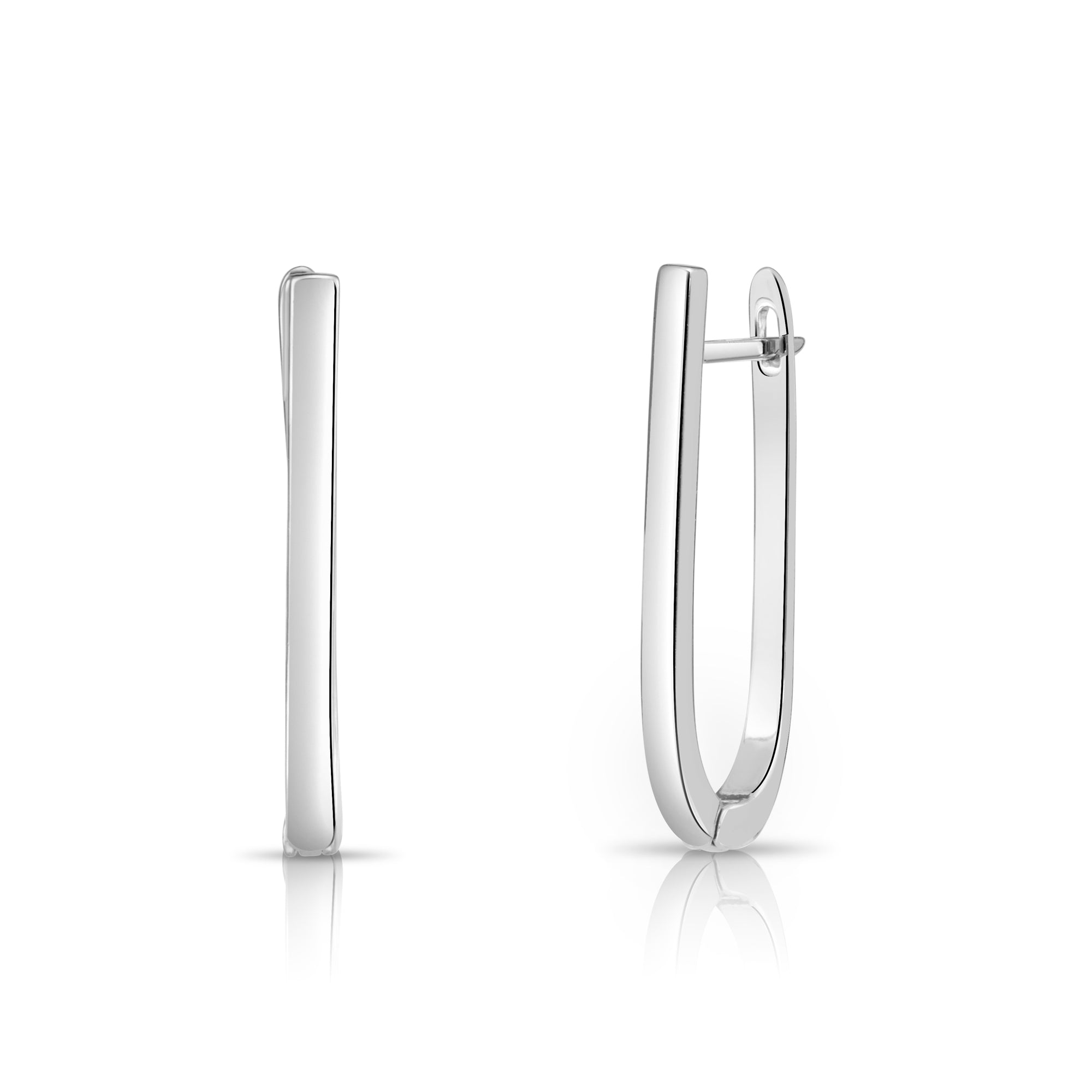 Sterling Silver Classic Oval Huggie Earrings