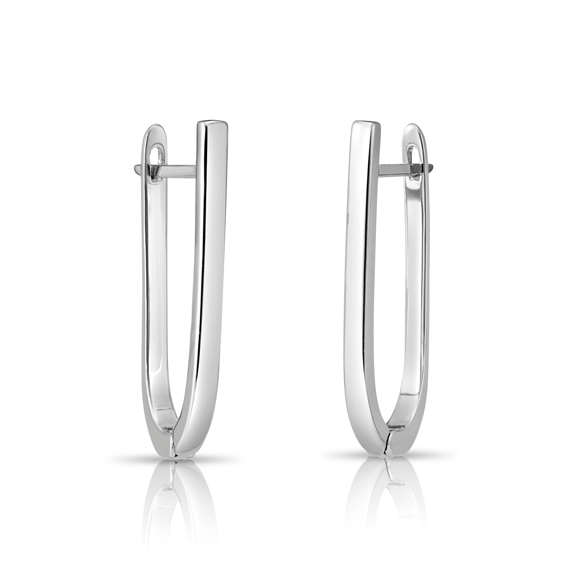 Sterling Silver Classic Oval Huggie Earrings