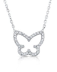 Sterling Silver CZ Butterfly Pendant Necklace