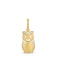 14K Yellow Gold Owl Pendant Necklace