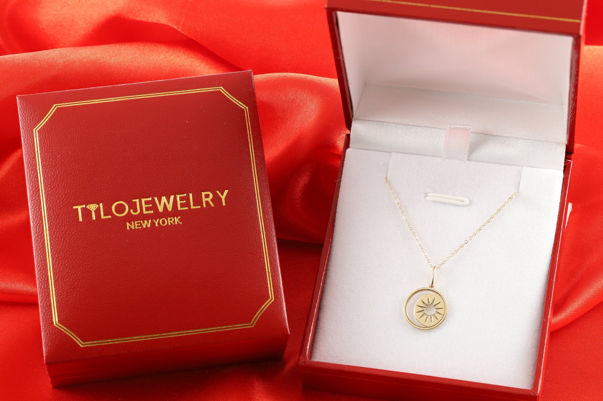 14K Yellow Gold Star &amp; Moon Crescent Pendant, With 18&quot; Necklace