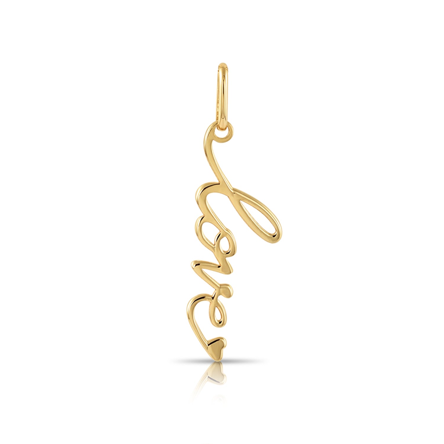 14K Yellow Gold Love Pendant, With 18
