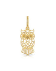 14K Yellow Gold Owl Pendant Necklace