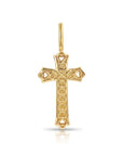 14K Yellow Gold Classic Cross Pendant Necklace