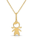 14K Yellow Gold Little Girl Pendant Necklace