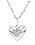 14K White Gold Lab Diamond Heart Pendant Necklace, 0.15ctw