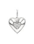 14K White Gold Lab Diamond Heart Pendant Necklace, 0.15ctw