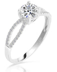 14K White Gold Cubic Zirconia Engagement Ring