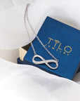 Sterling Silver Simulated Diamond Infinity Necklace