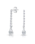 Sterling Silver Sparkling Cubic Zirconia Drop Earrings