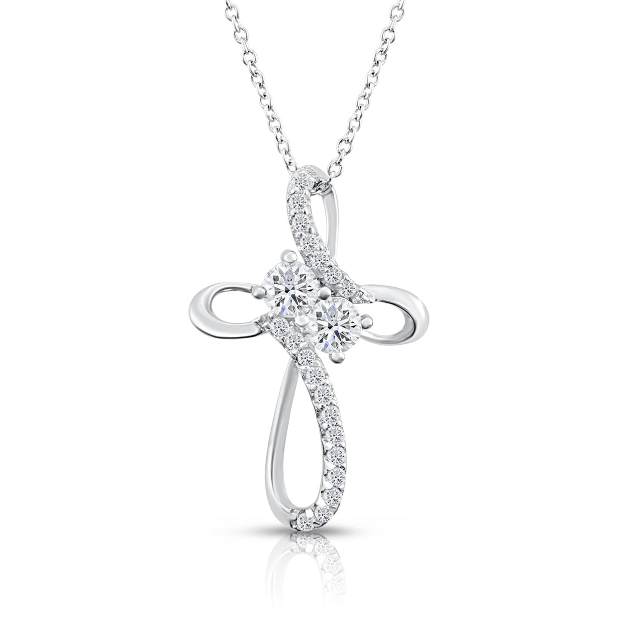 Sterling Silver Infinity Cross Necklace