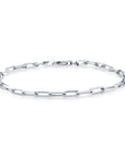925 Sterling Silver Paperclip Chain Necklace, 3mm Thin, With Secure Lobster Lock