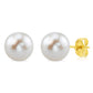 Pearl Studs in 14K Yellow Gold with Butterfly Pushbacks, Gift for Her, 5mm, 5.5mm, 6mm, 6.5mm, 7mm, 7.5mm