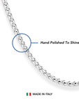 Italian Franco Chains Made In Solid 925 Sterling Silver, With Secure Lobster Lock