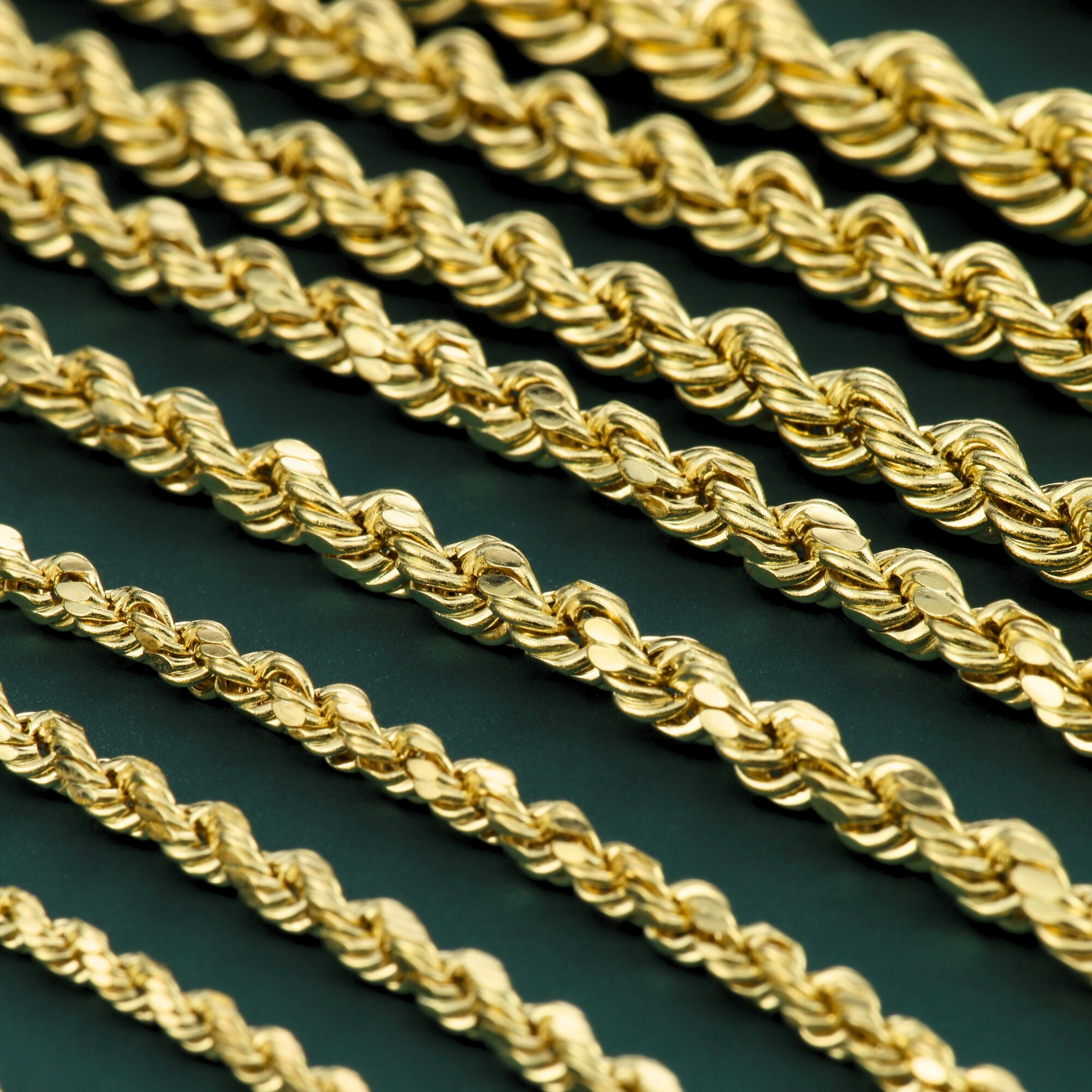 14K Yellow Gold Rope Chains Solid 14K Gold Necklace with Secure Lobster Lock 3mm 22 inch