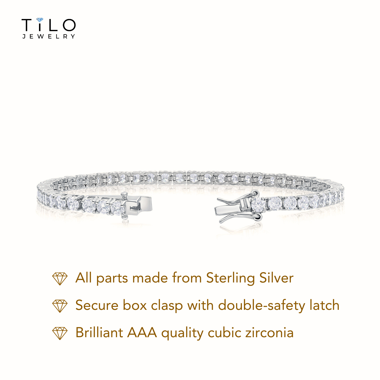 Sterling Silver Simulated Diamond Tennis Bracelet