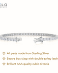 Sterling Silver Simulated Diamond Tennis Bracelet