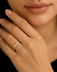 14K Yellow Gold Lab Diamond Signet Ring, 0.06ctw