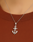 Sterling Silver Infinity Anchor Pendant Necklace
