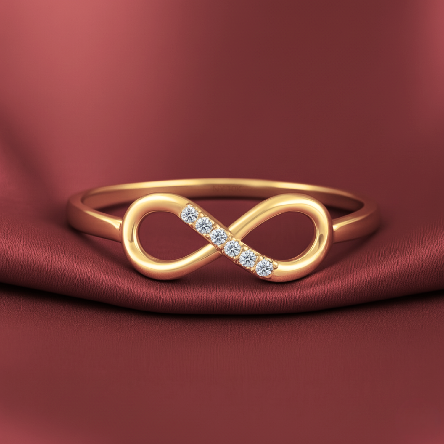 10K Yellow Gold Dainty Infinity Ring