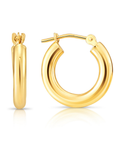 14K Yellow Gold Chunky Hoop Earrings, 5mm