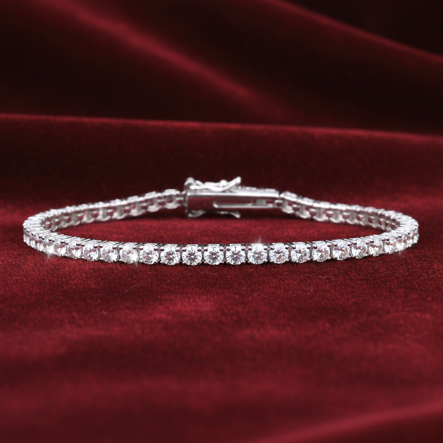 Sterling Silver Simulated Diamond Tennis Bracelet