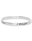 Sterling Silver "I Love You" Slip-on Bangle Bracelet, 7.5''