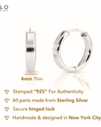 Sterling Silver High Polish Classic Huggie Hoop Earrings