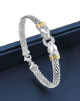 Sterling Silver Two-Tone Italian Jaguar Bracelet, 7.5in