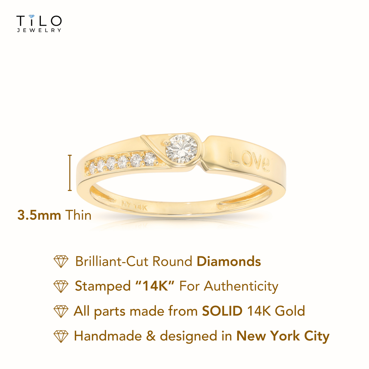 Gold Lab Ring 14K Yellow Gold Lab Diamond Wedding/Engagement Band Ring, 0.16ctw ...