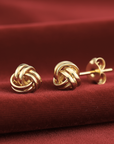 14k Gold Polished Love Knot Stud Earrings, 7mm