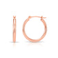 10K Rose Gold Classic Round Hoop Earrings, All Sizes Available