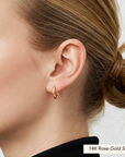14K Gold Small Round Classic Hoop Earrings, 12mm