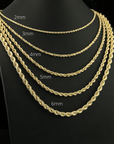 14K Yellow Gold Lightweight Rope Chains