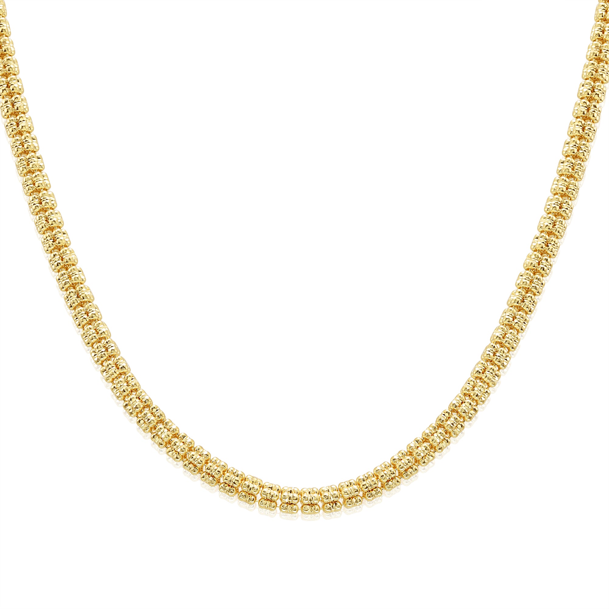 14K Gold Plated Italian Ice Chains, Solid Sterling Silver, 5mm Thick