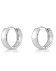 925 Sterling Silver Wide Huggie Hoop Earrings, 15mm