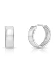 925 Sterling Silver Wide Huggie Hoop Earrings, 15mm