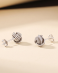 Sterling Silver Braided Love Knot Studs, Pushback