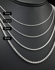 Sterling Silver Italian Box Chains With Diamond-Cut Engravings, With Strong Lobster Lock