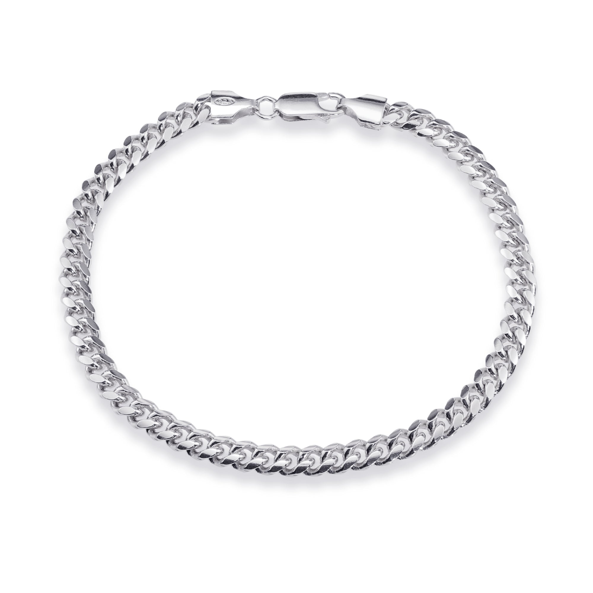 Miami Cuban Link Bracelet in Solid , Available in 8 inches or Adjustable Length 7 to 8 inches, Made In Italy in Sterling Silver