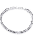 Miami Cuban Link Bracelet in Solid , Available in 8 inches or Adjustable Length 7 to 8 inches, Made In Italy in Sterling Silver