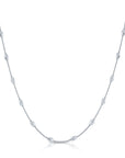 Sterling Silver Diamond-Cut Oval Bead Chain Necklace